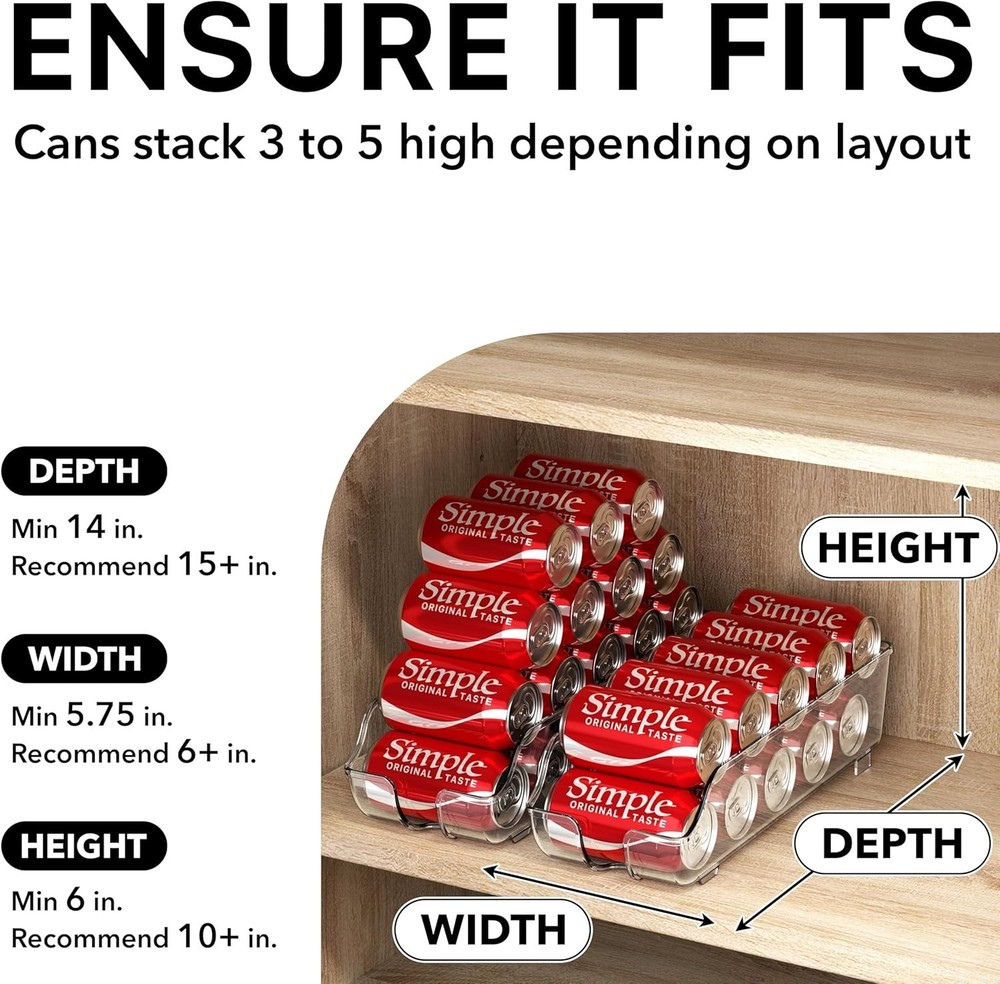 Space-Saving Soda Can Organizer for Refrigerator – Holds 12 oz Cans Effortlessly