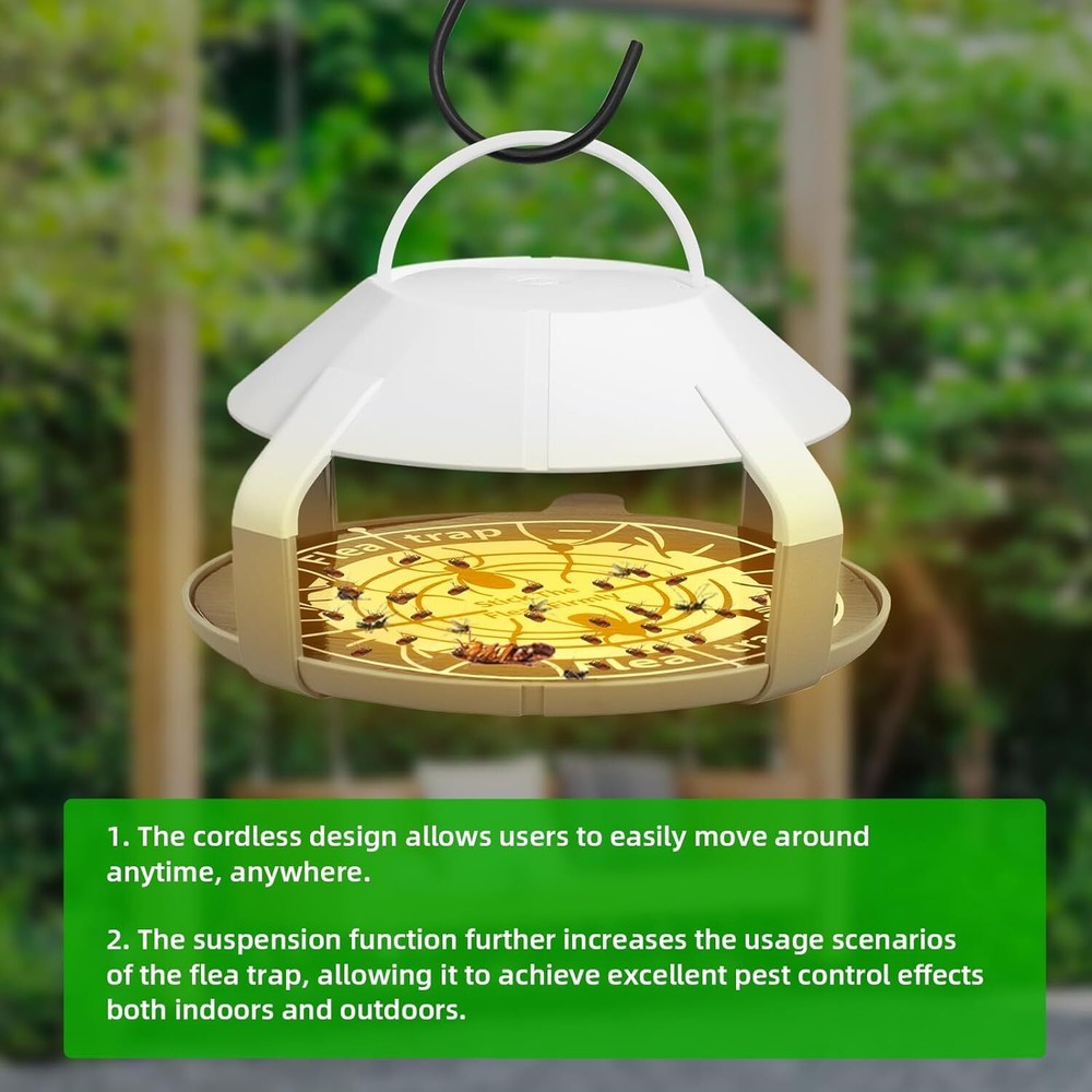 2-Pack Flea Trap Lamp - Effective for Home/Pet Area Flea Elimination
