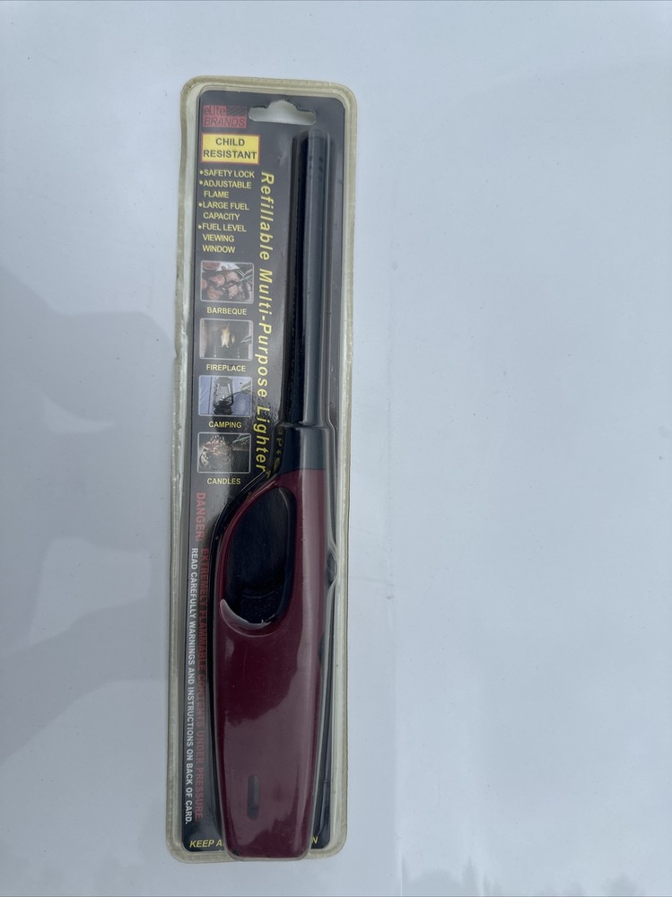 REFILLABLE MULTI-PURPOSE BUTANE UTILITY LIGHTER RED