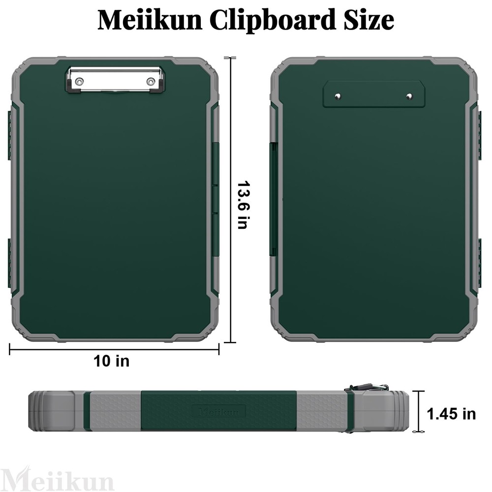 Clipboard with Storage, Rugged Shockproof Protective, Internal Pen Pouch & Me...