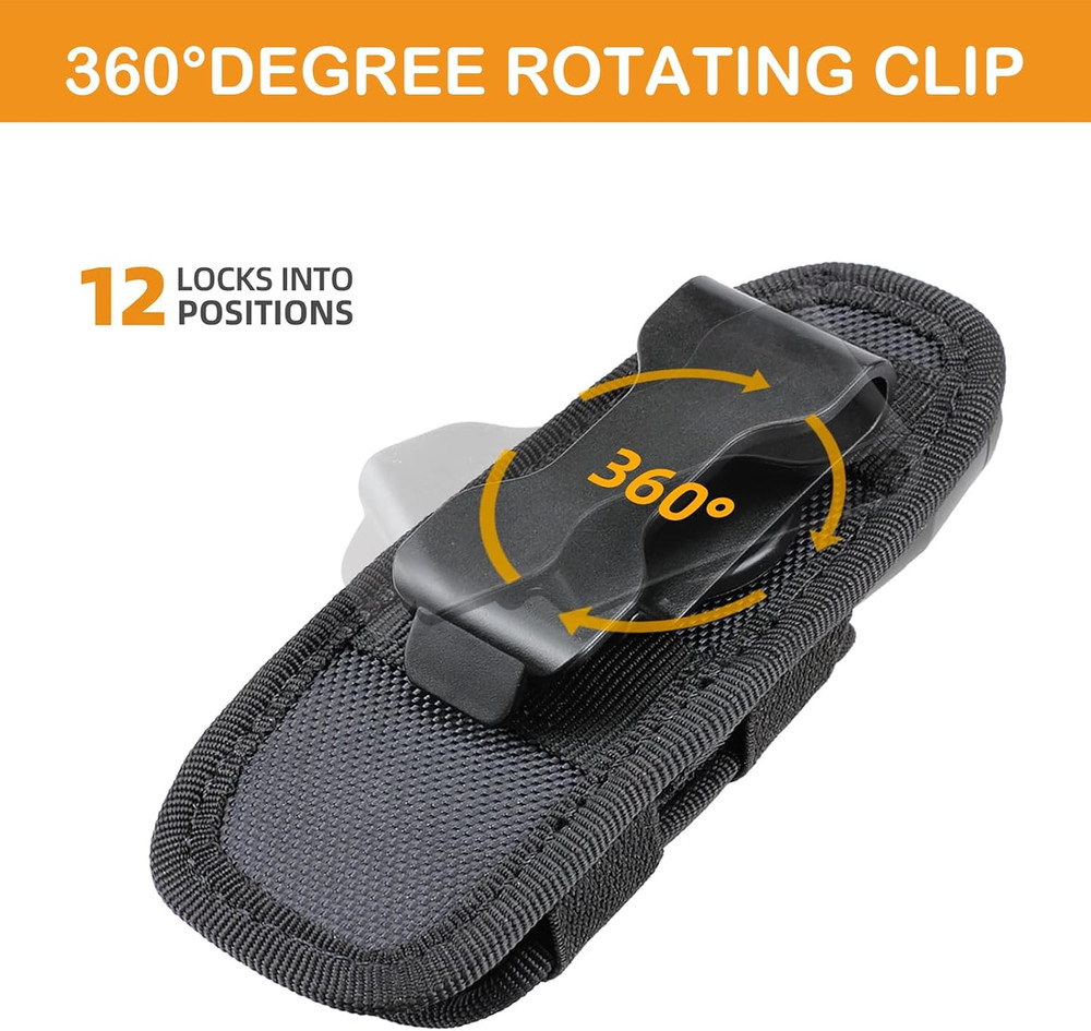 Tactical Flashlight Holster,Flashlight Pouch,Rotatable Flashlight Holder Pouch C
