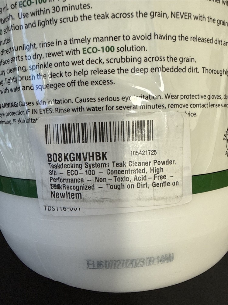 TEAK CLEANER POWDER Concentrate ECO-100 8LBS