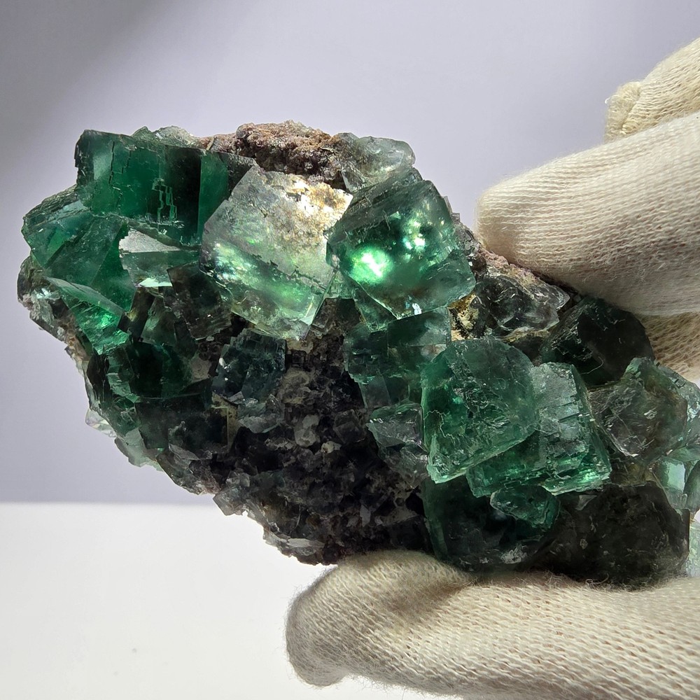 Large Phantom Fluorite Cube Stepped Green Okorusu Namibia 105*45*36mm