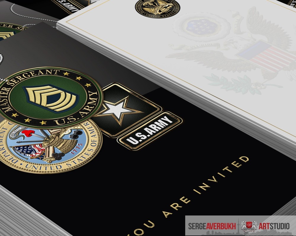 Customizable US Army Master Sergeant 5X7 Invitation Template DIGITAL DOWNLOAD