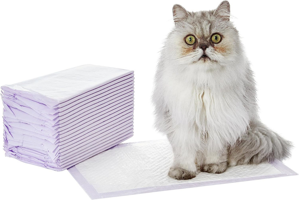 Amazon Basics Cat Litters Pee Pads, 20 Count, Universal Fit for Litter Box, Odor