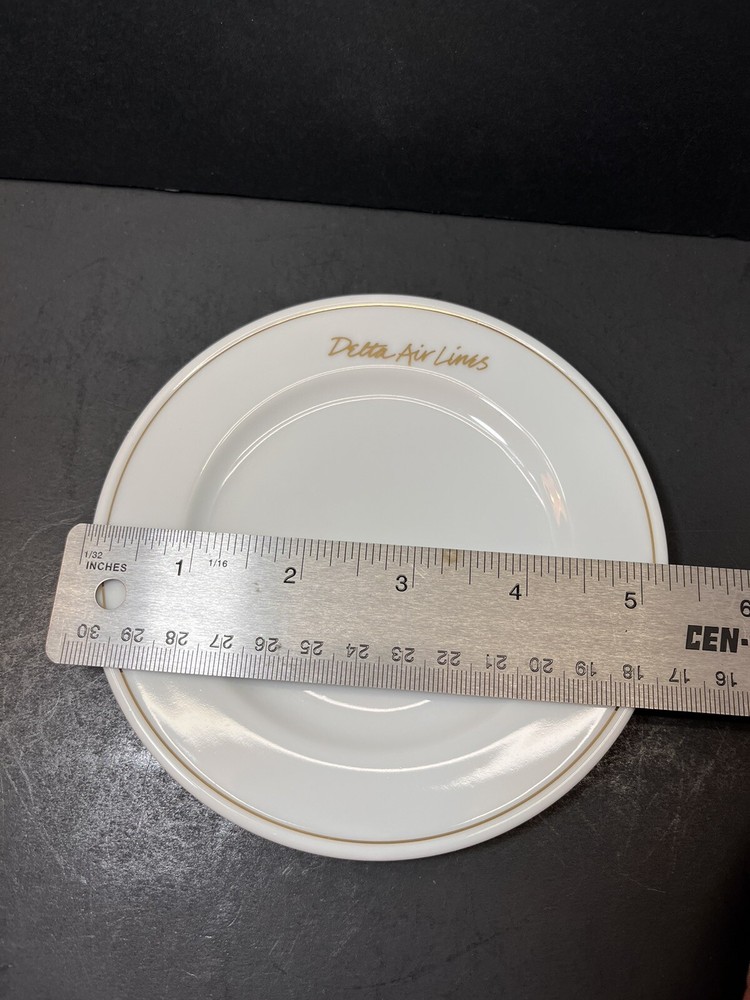 Delta Air Lines In Flight Dinnerware Gold Script & Trim Abco 5 1/4" Bread Plate