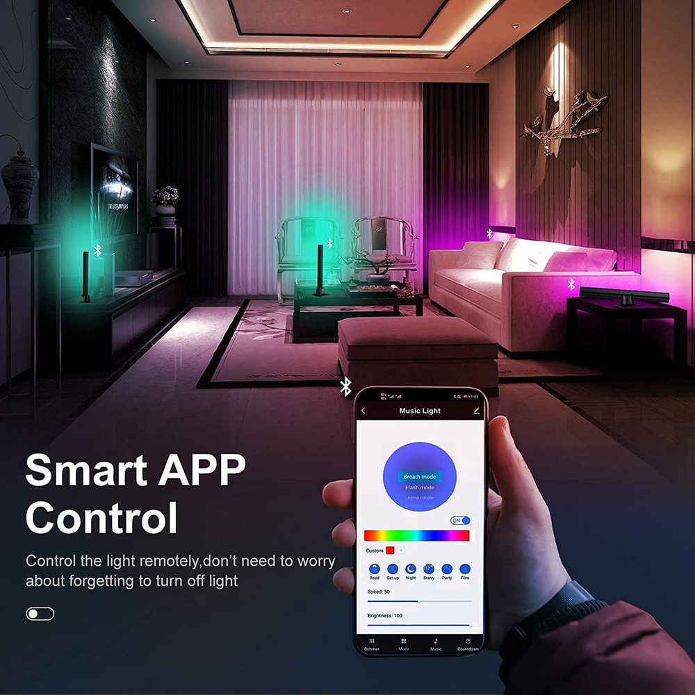 RGB Smart LED Light Bars Bluetooth TV Backlight Gaming Lights Music Sync