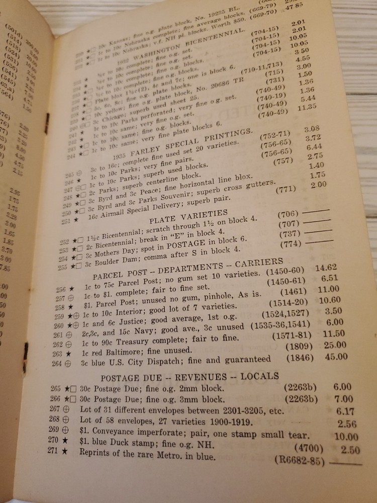 1937 United States & Foreign Postage Stamps Lambert W Gerber Auction Program