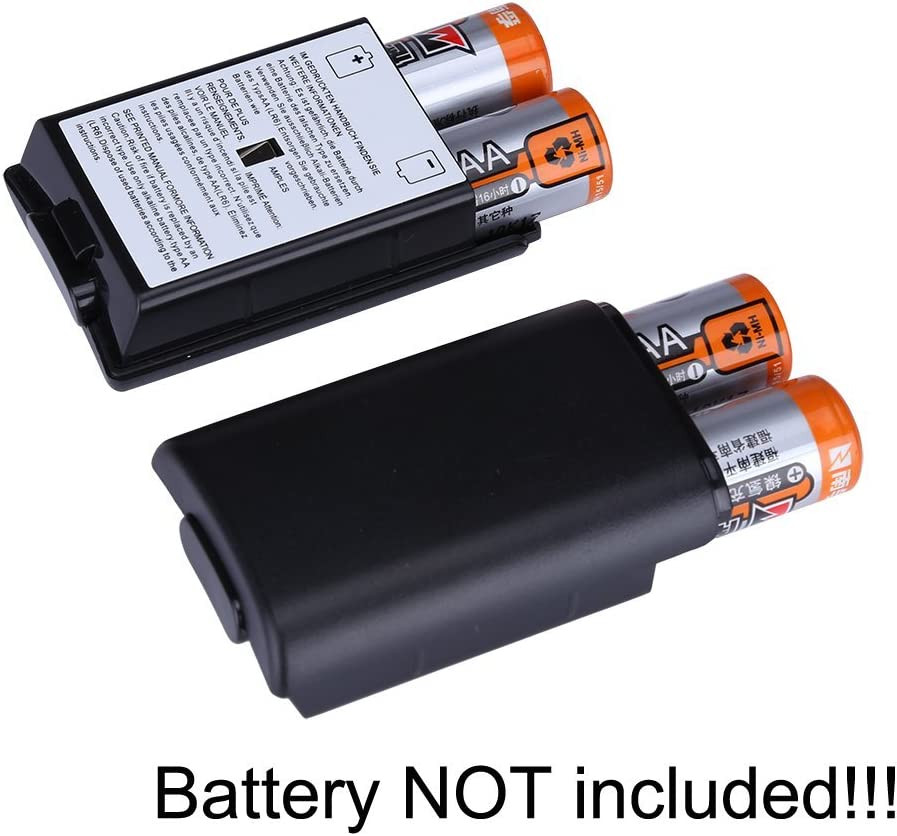 2X Black Battery Pack Cover Shell Case Kit for Xbox 360 Wireless Controller (Bla