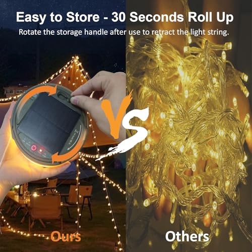 Solar Camping String Lights, 39.4FT Portable Waterproof Camping Light 1 Pack