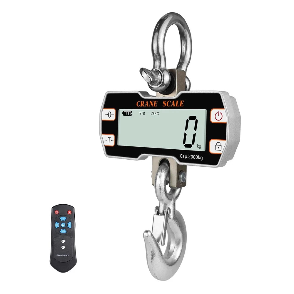 Heavy Duty 2000Kg Crane Scale with Remote - 2 Ton Digital Hanging Scale