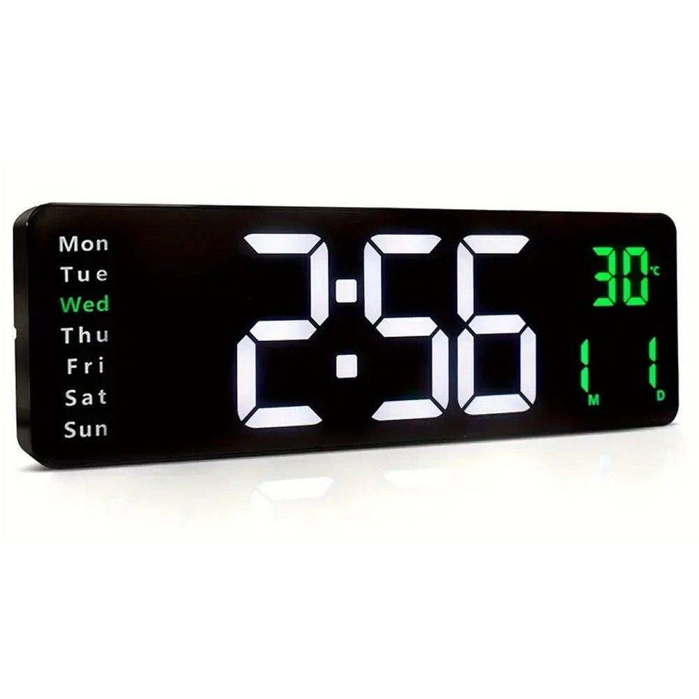 16" Large Digital Wall Mount LED Clock Count Down Timer Brightness Adjustment US