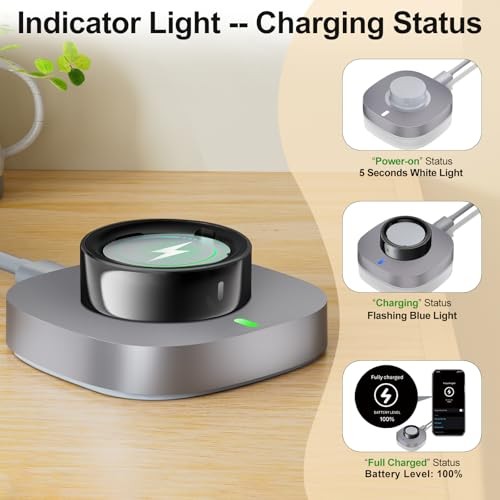 Compatible with Aura-Ring Gen 4 Charger -Size- Charging Dock and USB-C Cable 10
