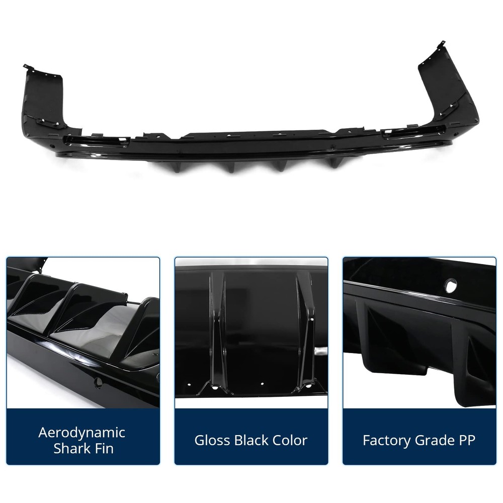 2015-2023 挑战者后扩散器光泽黑色 PP V3 风格 4 件套