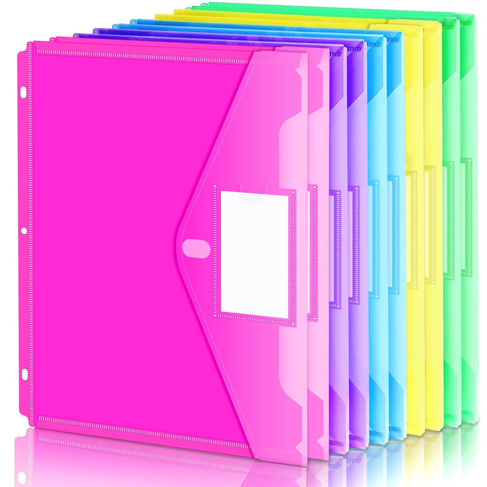 Binder Pocket, 10 Pack Super Heavyweight Plastic Folders with Tight Closure, ...