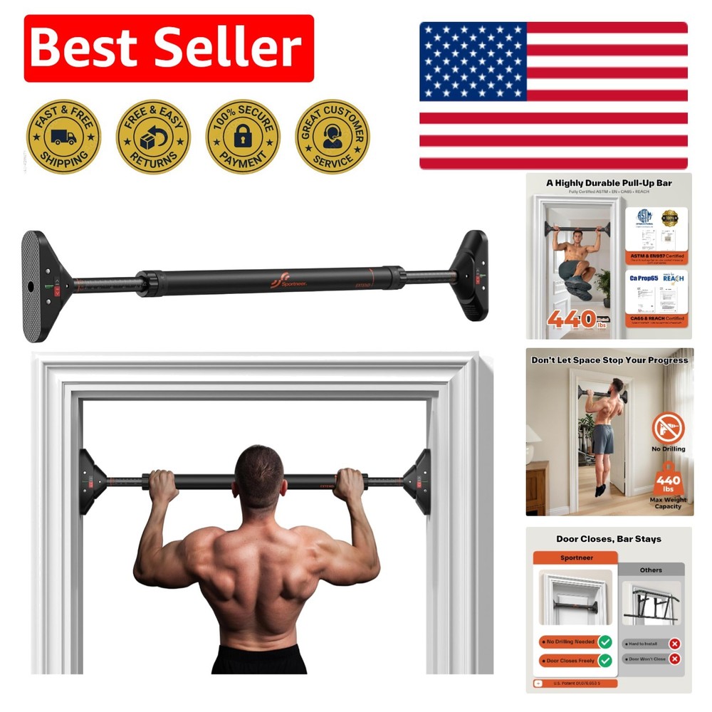 Versatile Pull Up Bar for Home Gym | 440lbs Load, Easy Installation Guide
