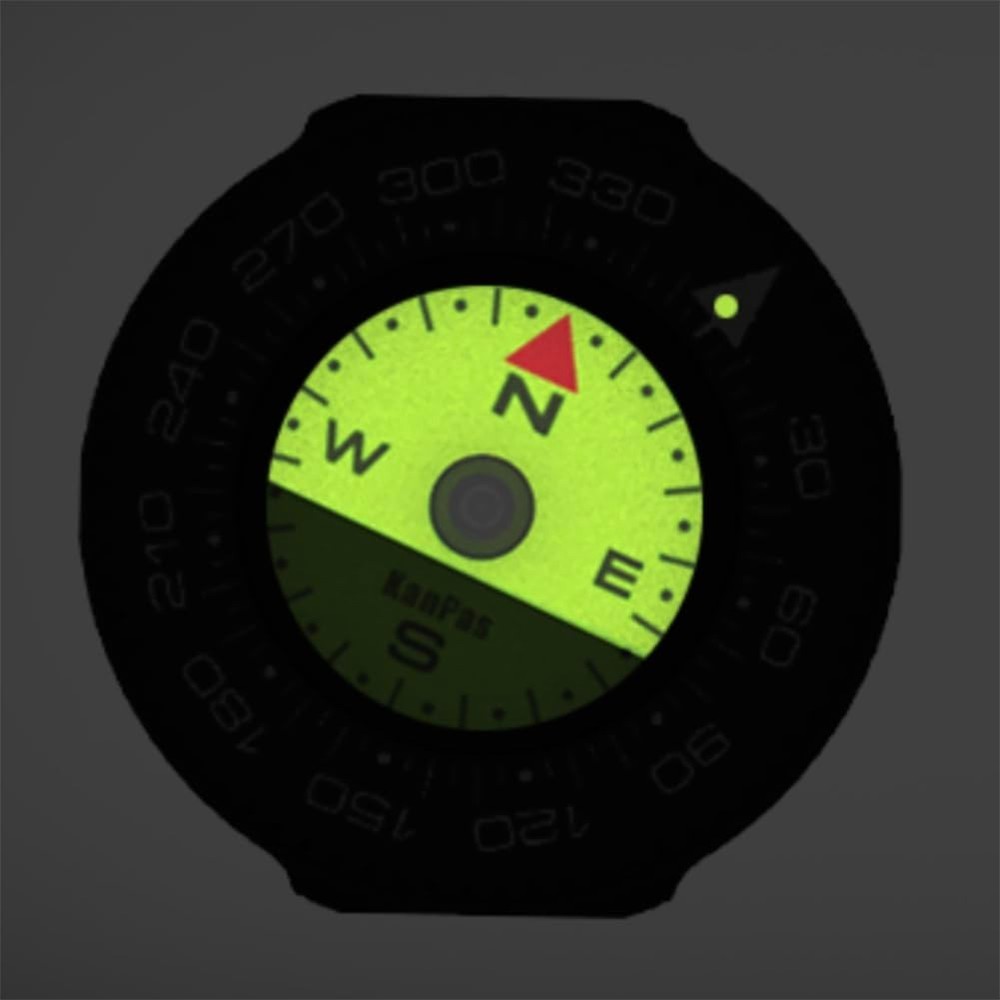 Mini Button Map Compass with Turnable Bezel for Watchband Every Day Carry