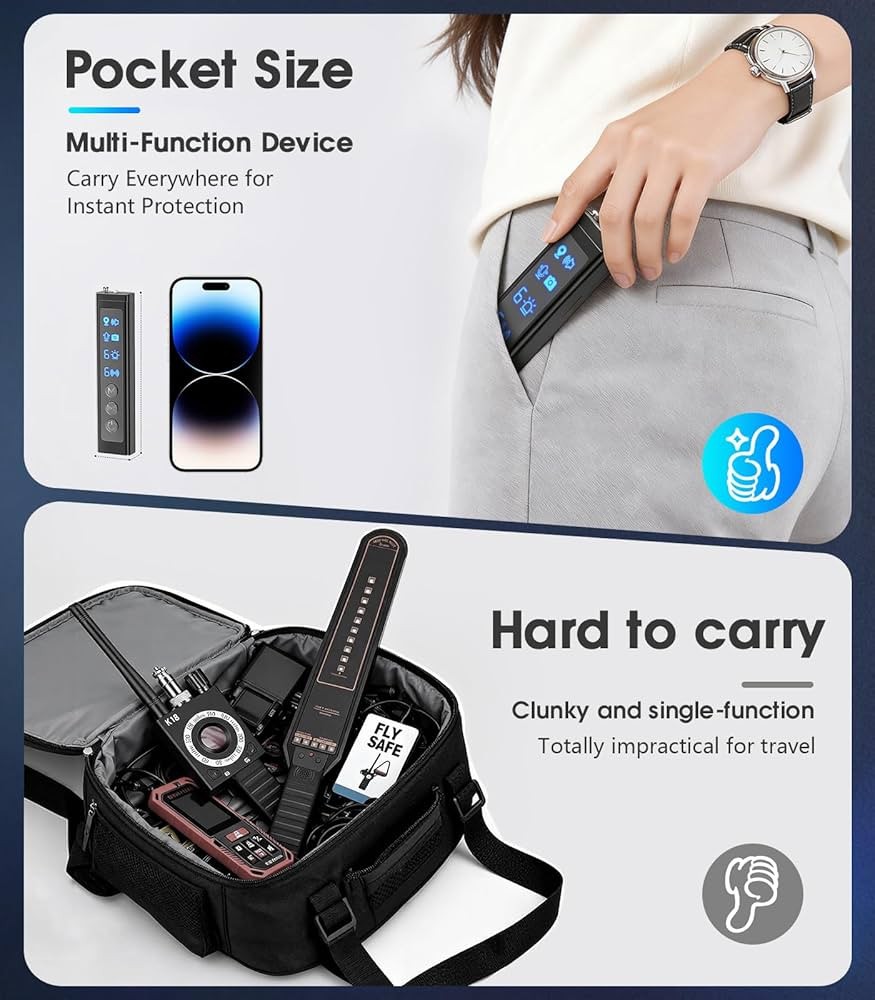 Hidden Camera Detector RF Bug GPS Tracker Finder WiFi Scanner Anti Spy