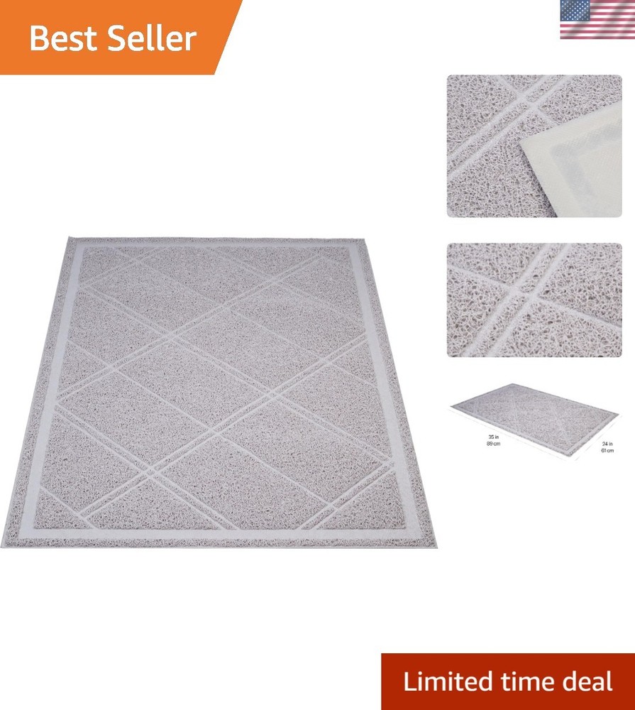 Less-Mess Litter Trapping Cat Litter Box Mat, Soft on Kitty Paws, Waterproof,...
