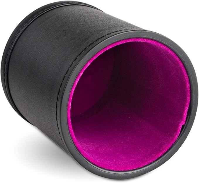 Leather Dice Cup with Purple Felt Lining