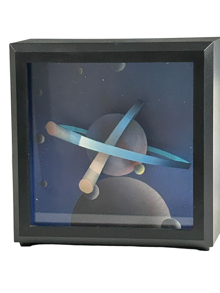 Outer Space Desk Clock by Douglas Chalk  1987 Postmodern German Quart Tested