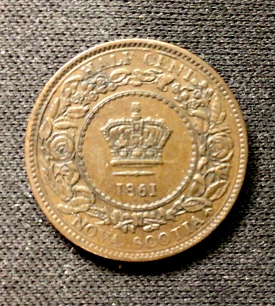 1861 Nova Scotia! 1/2 Cent! ENN Coins