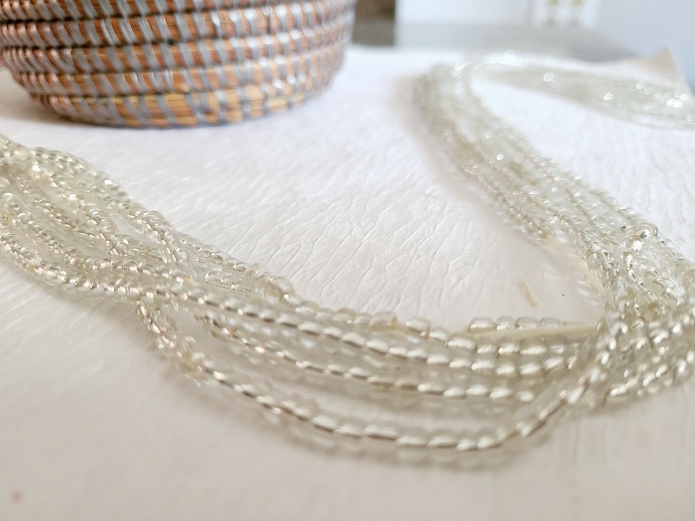 Single Strand Clear Tie-on waist bead