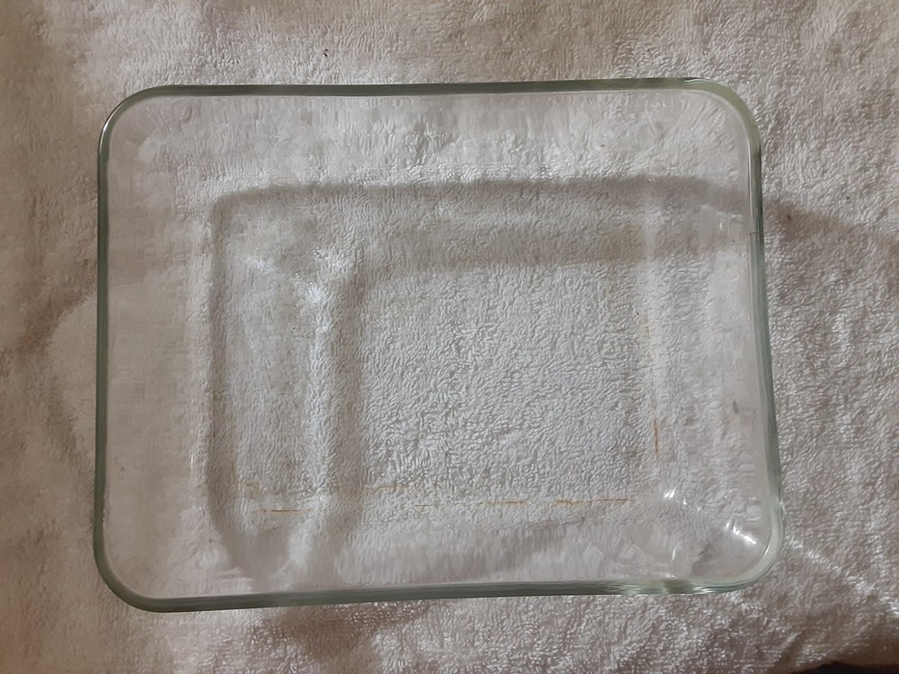Vintage Pyrex Blue Tint 6-Cup Glass Baking Dish 9"x6.5" Rectangular 7211 USA