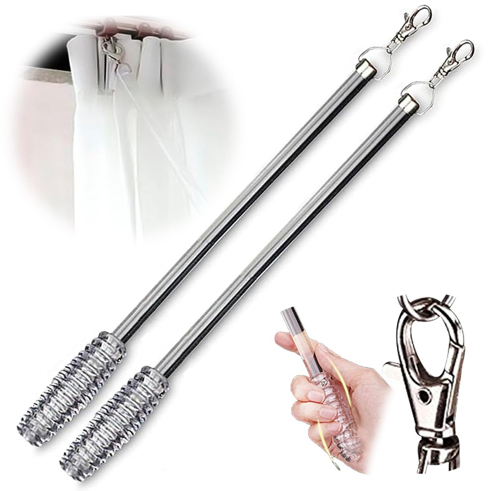 Curtain Pull Wand Clear Acrylic 36" (2 Pack) – Pull Rod Wand for Grommet Pane...