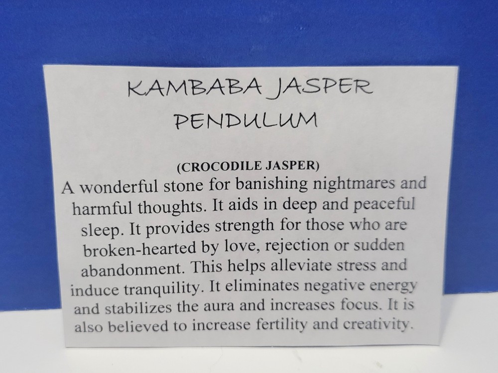 Vintage Kambaba Jasper Pendulum for Dowsing