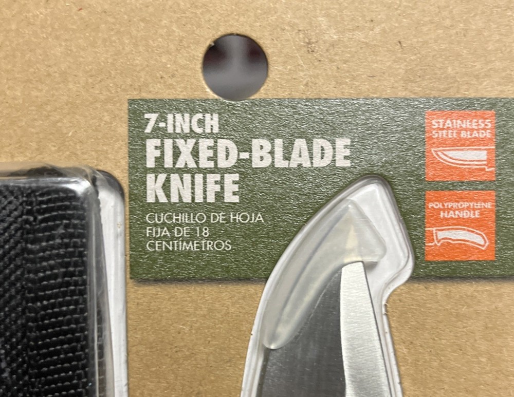 Ozark Trail 7" Fixed Drop Point Blade Knife with Designer Handle & Nylon Sheath