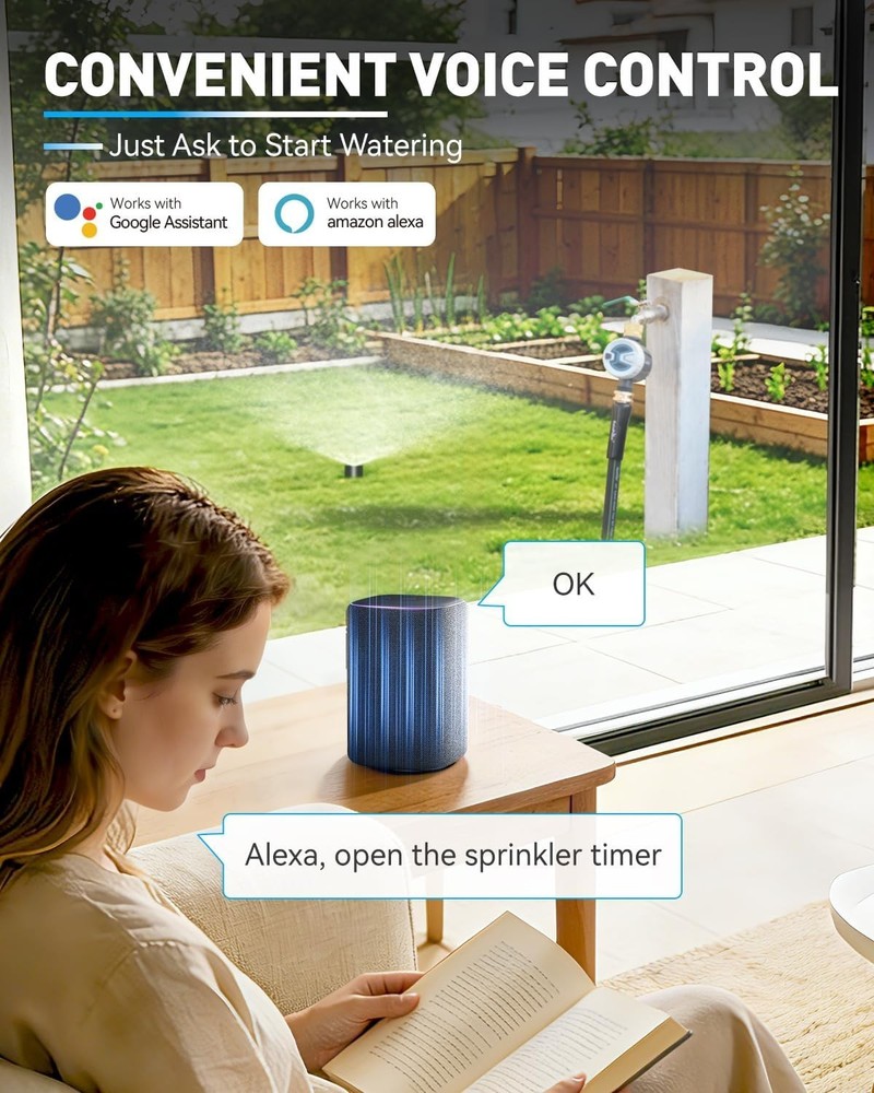 Durable Brass Inlet Smart Sprinkler Timer with App Control - Water Efficient