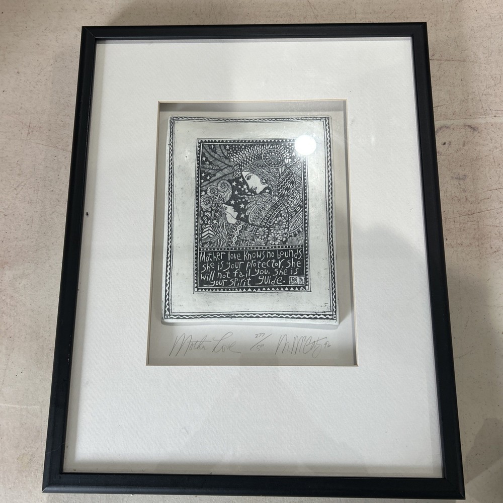 Marsha McCarthy Drawing on Clay Signed 277/500  Framed 1996
