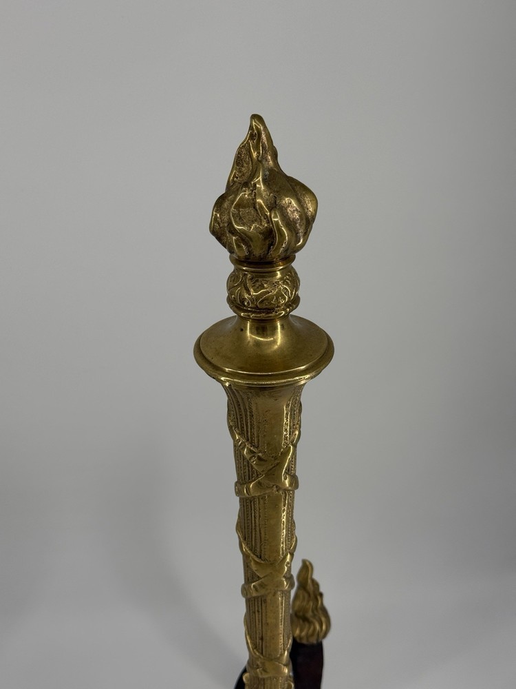 Vintage Flame Torch Andiron Set