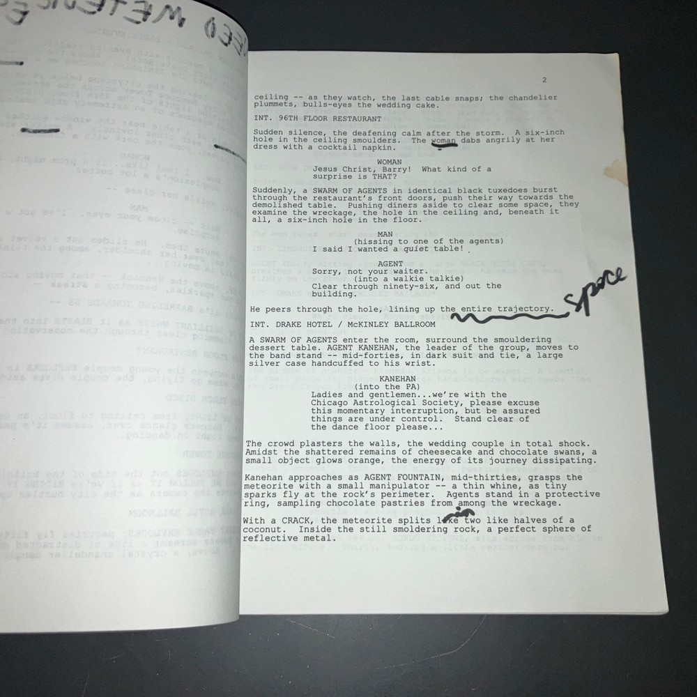 AFTERBURNER Unmade Steven Quale (Final Dest. 5) Meteor Strike Screenplay wNotes!