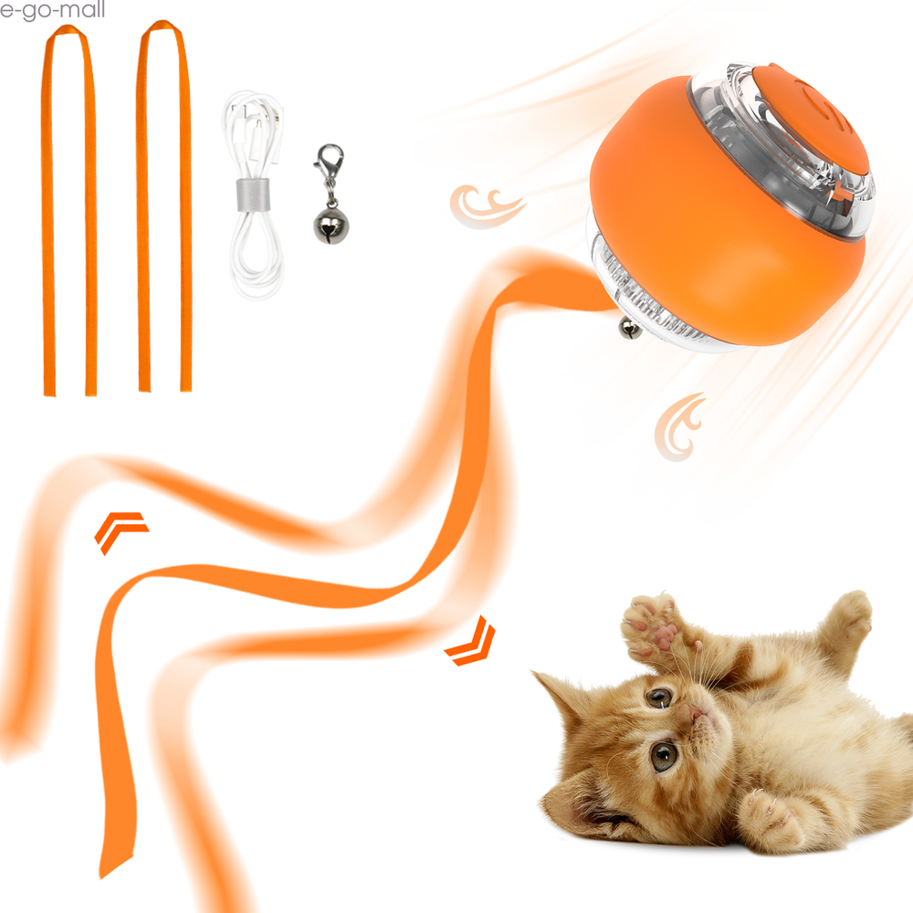 Automatic Moving Interactive Cat Ball Toy Pets Teaser USB Rechargeable Chaser
