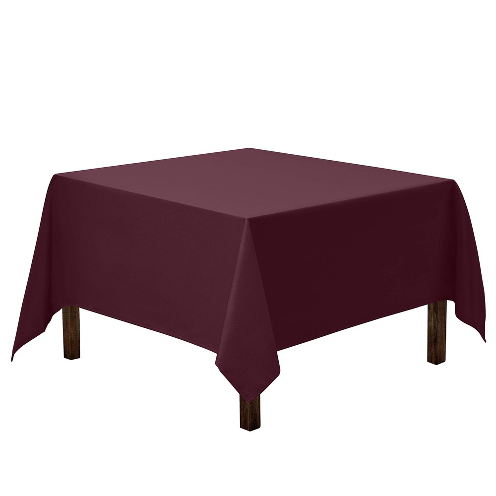 Square Tablecloth - 70 x 70 Inch Eggplant Table Cloth for Medium Square or Ro...