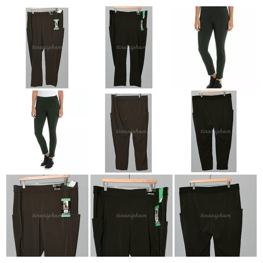 Womens Pull-on 2- Side Pocket Pants Briggs Black , Olive