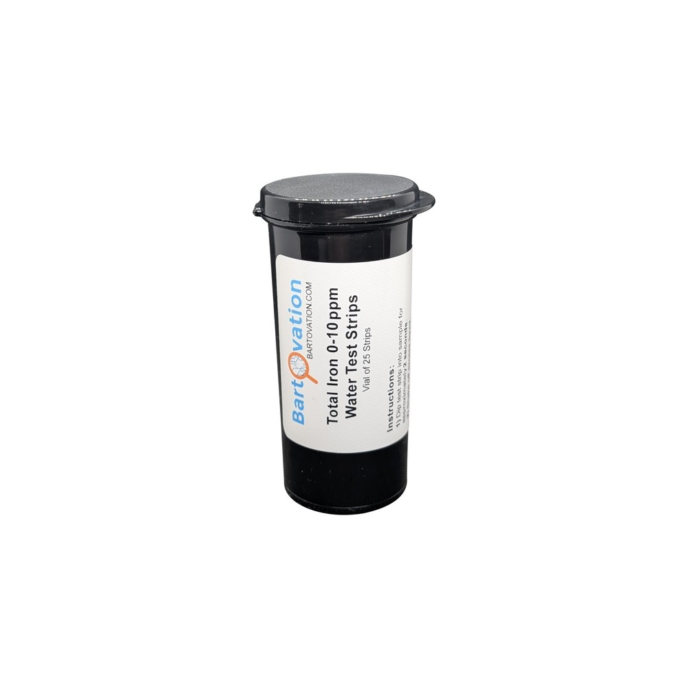 Iron Test Strips for Water Quality, 0-10 ppm - 25 Count Vial