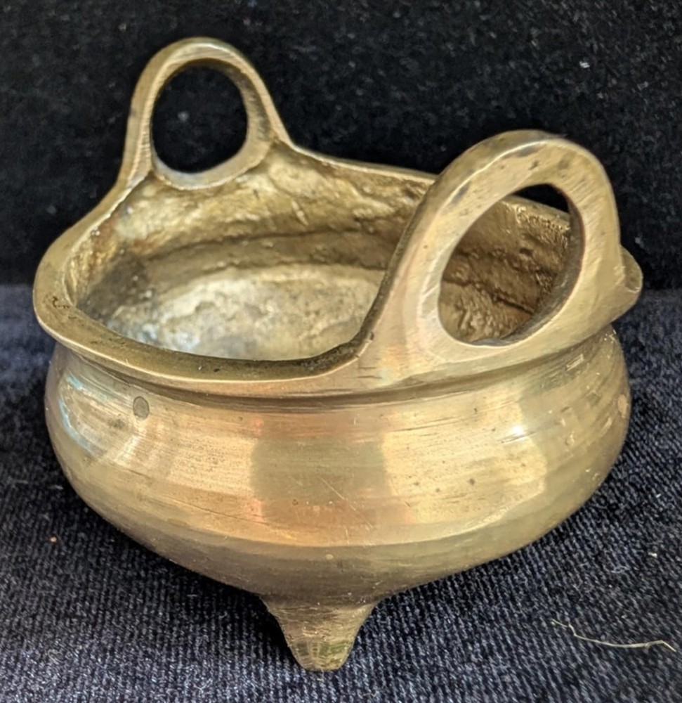 19th C. Chinese Bronze Footed Censor Incense Burner Tripod
