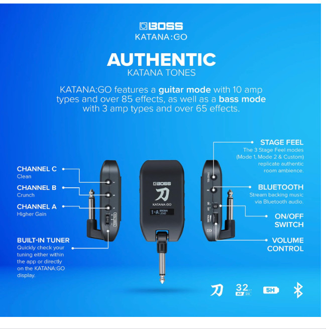Boss KATANA:GO Personal Headphone Guitar Amplifier