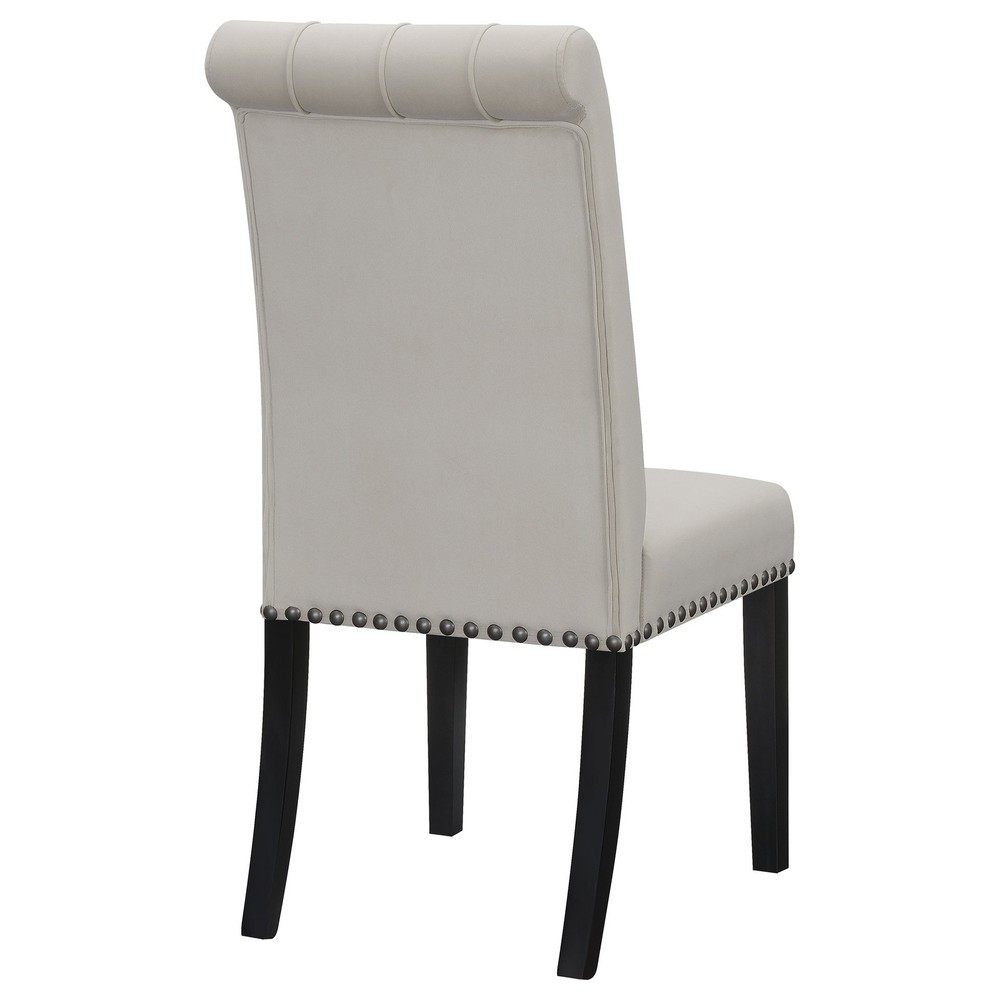 Sand and Rustic Espresso Tufted Side Chairs