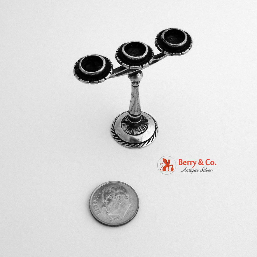 800 Silver Miniature Candelabrum 1900