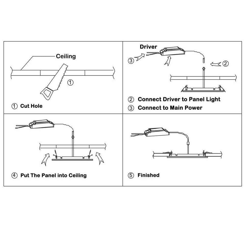 12W 6" LED Recessed Lighting 10 Pack Panel Ceiling Light Ultra-thin Cool White