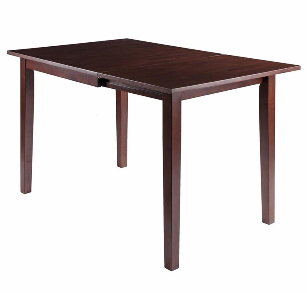 Winsome Perrone 3-Piece 48" Transitional Solid Wood Dining Set in Walnut