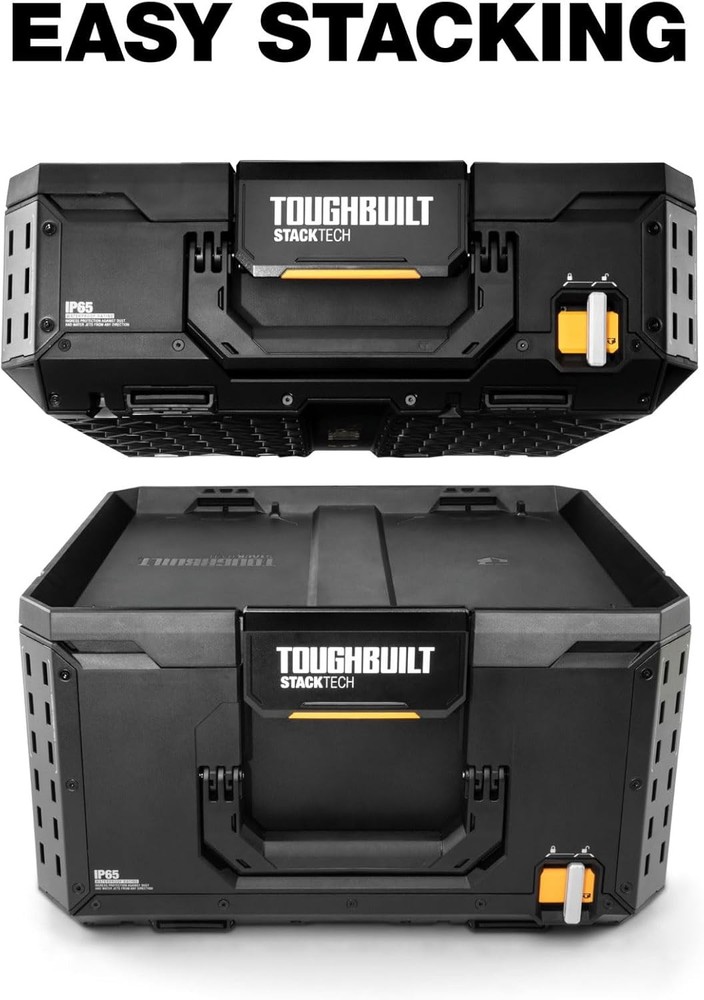 StackTech Large Tool Box W/ Auto-Locking Interface Self-Aligning Top One-Hand
