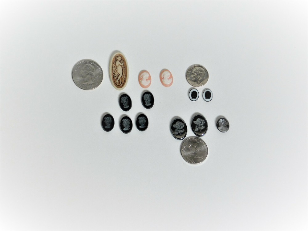 A Collection of 13 Cameos in Different Sizes