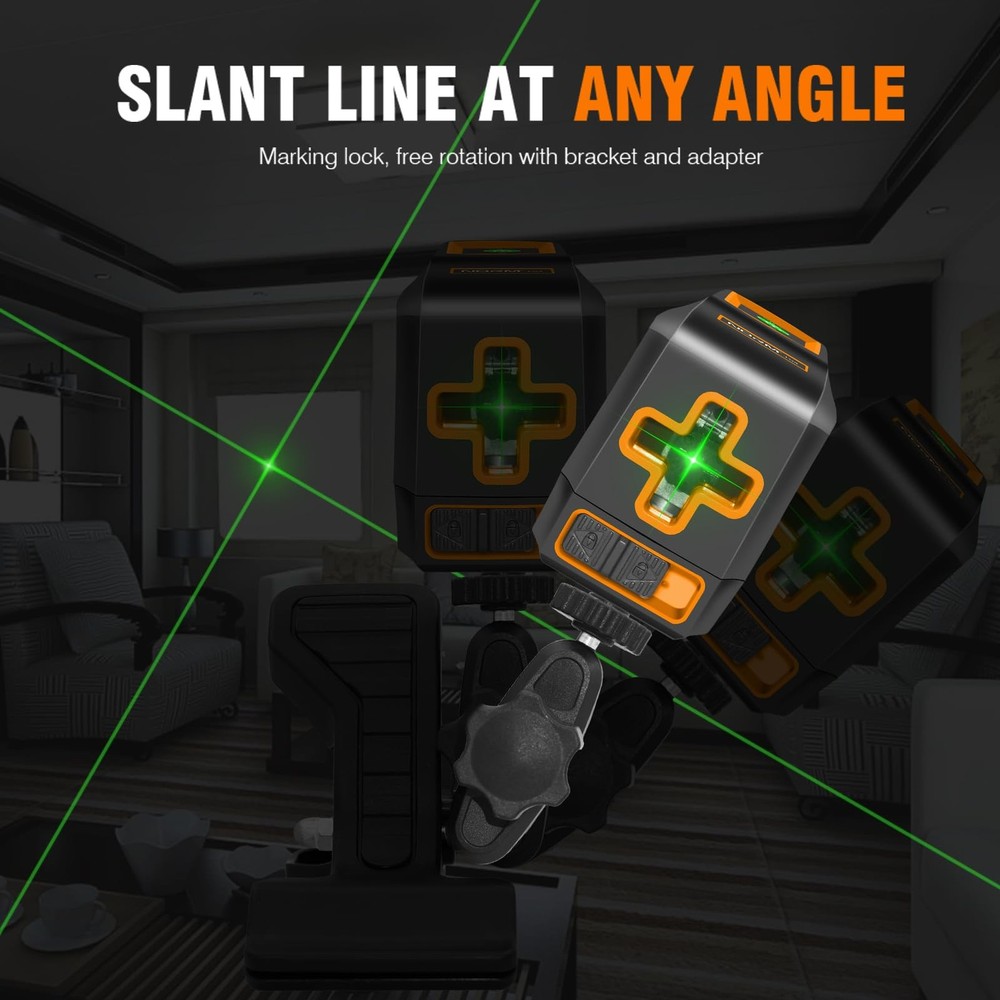 Self-Leveling Cross Line Laser Level, Green Laser with Adjustable Brightness,...