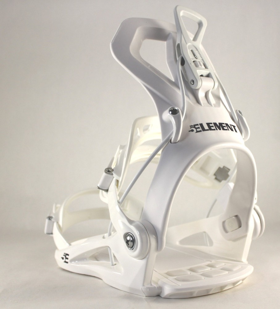 5th Element Flash Snowboard Bindings Unisex Small White (US 4-6) Easy Entry