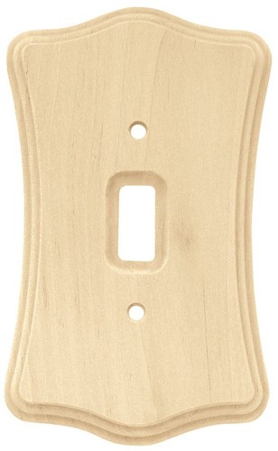 (12 Pack) Wood Scalloped Single Switch Plate - Unfinished